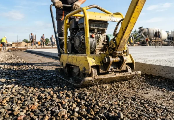 Stabilny fundament na lata: Jak prawidłowo przygotować i zagęścić grunt pod płytę betonową?