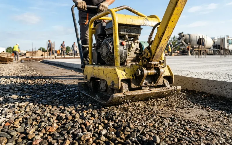 Stabilny fundament na lata: Jak prawidłowo przygotować i zagęścić grunt pod płytę betonową?